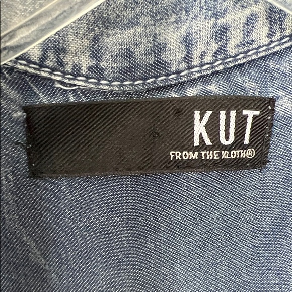 Kut from the Kloth Blue Denim Top - Picture 2 of 4